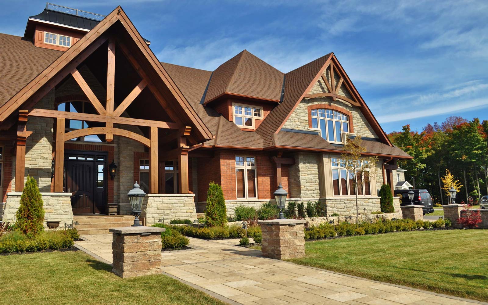 Front Yard Landscaping for Modern Rustic House in Barrie