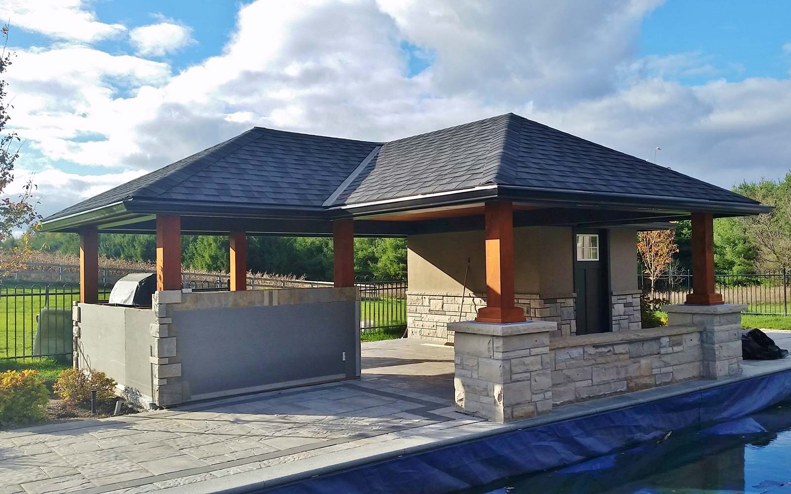 Pool Cabana with Outdoor Kitchen in Caledon