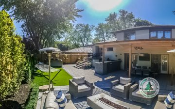 Covered patio and fire pit